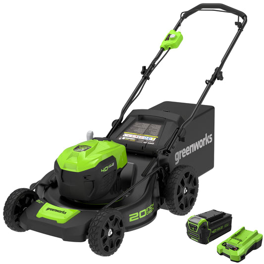 40V 20" Brushless Cordless Push Lawn Mower w/ 4.0Ah Battery & Charger